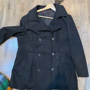 Black wool pea coat